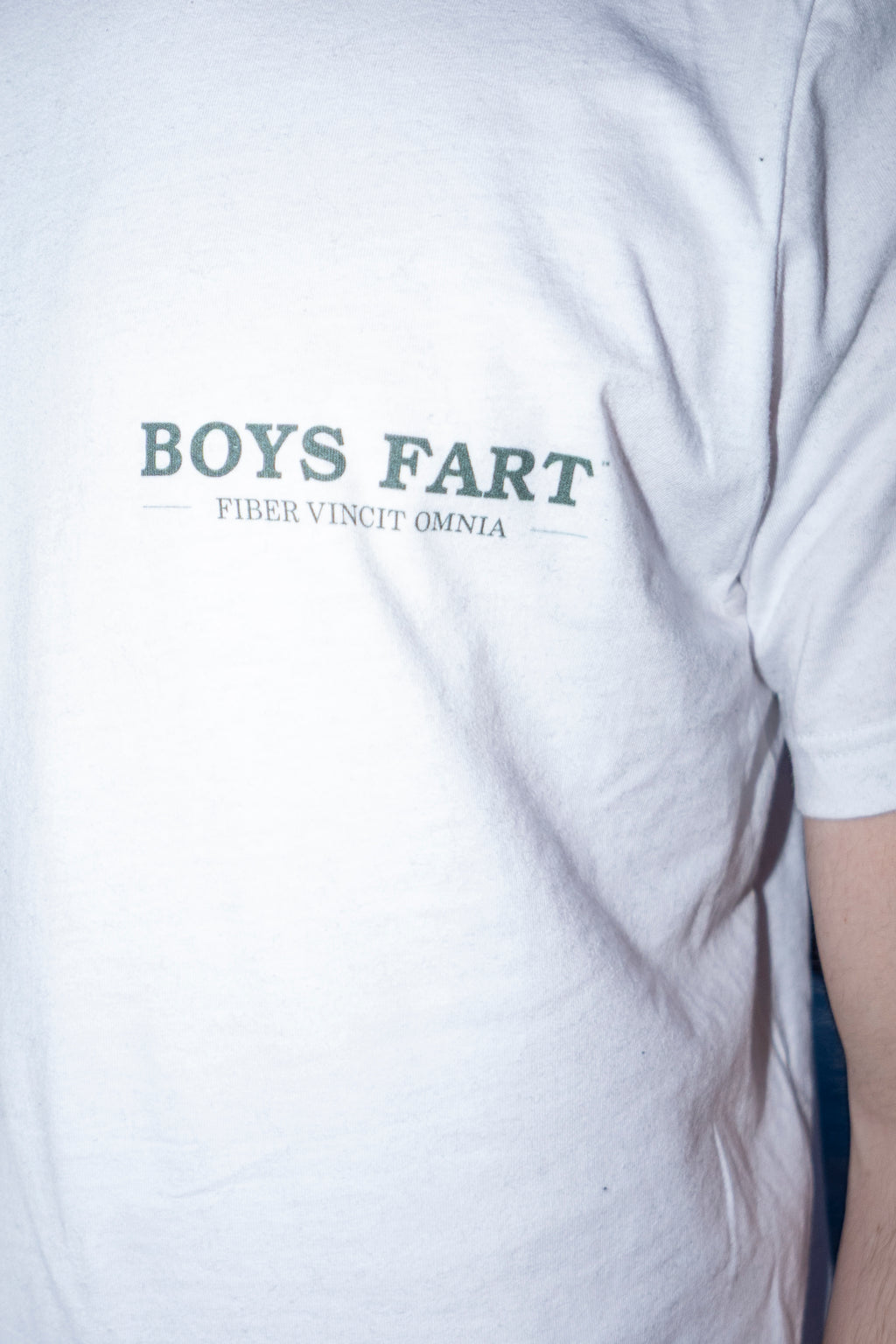 Boys Fart · Unisex Fiber Vincit Omnia White T-Shirt